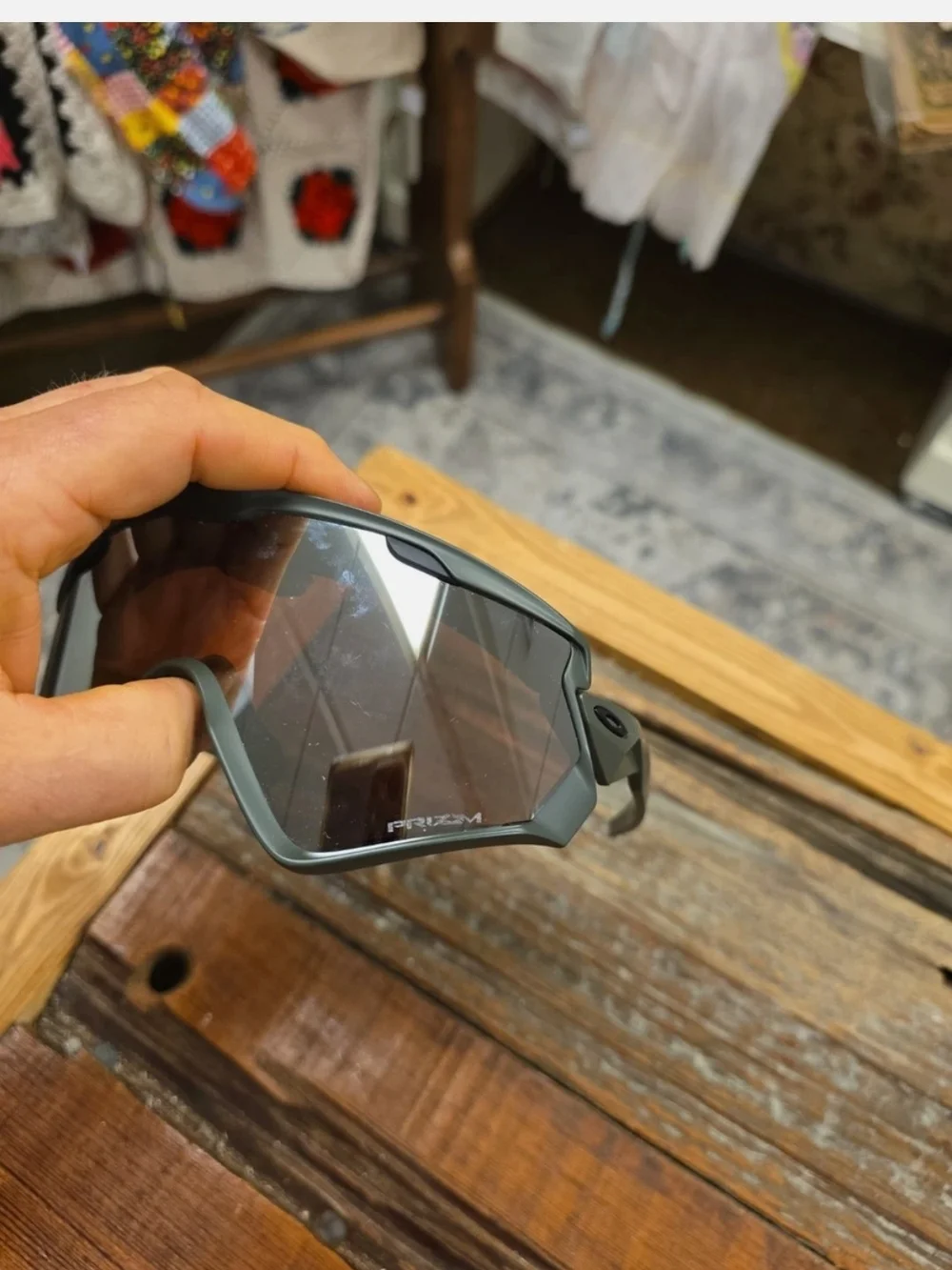 Oakley Black Performance Sports Sunglasses with Amber Lens